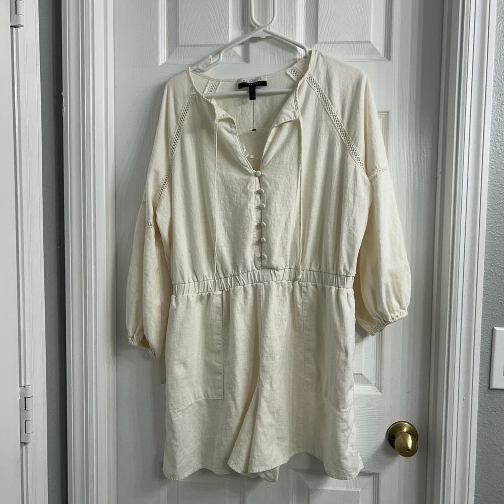 Eloquii Elements Cream Button-Front Romper Size 16 - image 1